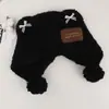 Bonito gorro de punto para otoño e invierno con un pequeño adorno de oso y pompón, hecho de felpa tipo oso de peluche, versátil, cálido y cubreorejas, haciendo que tu cara se vea más pequeña