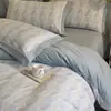 Juego de Cuatro Piezas de Algodón Peinado de Fibra Larga Espeso 100% de Gama Alta para Dormitorio Principal Funda Nórdica de Algodón Puro Ropa de Cama para Dote Mudanza Boda