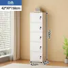 Armario de almacenamiento minimalista y moderno con cerradura, adecuado para sala de estar, montado en la pared, armario de almacenamiento multi-compartimento, armario de almacenamiento doméstico de cinco cajones
