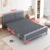 Cama plegable con estructura de hierro para uso doméstico, siesta individual, cama doble portátil con estructura de hierro, cama simple de tablero duro, tipo económico