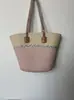 Bolsa de Palha Simples de Ombro Versátil Nova Bolsa de Palha de Grande Capacidade Bolsa Tecida Bolsa Tote Bolsa de Praia para Férias à Beira-Mar Feminina