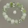 Pulseira Floral Freesia Limão Popular do Xiaohongshu, Super Estilo Fada, Pulseira Floral Verde Iluminador, Pulseira da Amizade para Estudantes