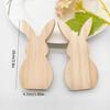 Decoración de Pascua de madera de conejo colgante con adornos de huevo, conejo de madera maciza 3 decoración para el hogar, artesanías de madera de 1 cm de grosor