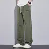 Novedad Primavera y Verano 2026 Algodón Puro Verano Delgado Pierna Recta Hombres Holgado Versátil Pierna Ancha Pantalones Largos