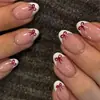 Unhas Usáveis Europeias e Americanas de Venda Quente Transfronteiriça, Arte de Unhas Simples Estilo Francês, Adesivos de Laço Preto e Branco, Peças para Arte de Unhas