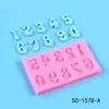 Molde de Silicona Líquida para Hornear Letras Mayúsculas y Minúsculas Números Chocolate Decoración de Pasteles con Fondant Molde de Arcilla
