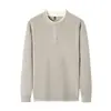 Sudadera de Lana Estilo Old Money para Hombre, Moda Casual Otoño 2026 Color Sólido Pullover Cuello Redondo Capa Base Sudadera para Hombre
