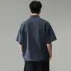 Camisa tipo polo de manga corta para hombre, estilo japonés, para trabajo al aire libre, deportiva de verano, media cremallera, secado rápido, holgada, camiseta casual de manga corta