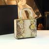 2026 Nova Moda Exquisita Bolsa Princesa Diana, Bolsa de Mão de Couro Genuíno de Luxo de Alta Qualidade com Padrão de Cobra, Nova Moda Bolsa de Ombro e Transversal