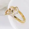 Buen temperamento de ojos brillantes a juego anillo de doble diamante simple y generoso joyería para mujer Venta al por mayor