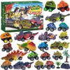 Caja de Regalo de Juguetes de Dinosaurios Transfronteriza, Juguetes de Playa para Exteriores para Niños con Arcilla de Colores, Caja Sorpresa de Tyrannosaurus y Triceratops