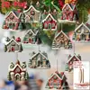 Plano 2D 12 Peças Cabana de Natal Aconchegante Pequenos Pingentes de Natal Pingentes Essenciais para o Feriado Enfeites de Pendurar para Decoração de Natal