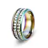 Anillos de Acero de Titanio Europeos y Americanos Incrustados con Diamantes de Amazon, Anillos de Moda Sencillos para Pareja, Joyería, Accesorios de Acero Inoxidable Más Vendidos