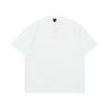 # Camiseta Pesada Lavada Vintage Fio Duplo Ovdy 230g Estilo Novo Solto Gola Henley Costura Simples Manga Curta Masculina