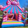 Castillo Inflable Temático de Dulces Trampolín Exterior Infantil Combo Cama Elástica Inflable Castillo Grande Tobogán de Diversión Castillo Inflable