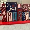 Decoraciones de Mesa para el Día de la Independencia, Centros de Mesa para Aniversarios, Adornos de Madera, Letreros Patrióticos de Mesa, Manualidades Decorativas