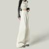 Pantalones vaqueros adelgazantes de cintura alta, ropa coreana nueva para mujer 2025, pantalones blancos holgados de pierna ancha, moda que combina con todo.