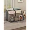 Estantería de escritorio, estante de almacenamiento, mesa de estudio, compartimento, cesta de almacenamiento, organizador de libros de gran capacidad, estantería para libros