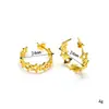 Novo Estilo Anel de Estrela com Costura Vazada Brincos de Aço Inoxidável para Mulheres Senso de Design Design Simples Brincos de Ouro 18K Brincos