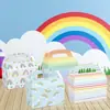 Dd080 Amazon Comercio Exterior Nubes Arcoíris después de la Lluvia Nubes Coloridas Propicias Rayas Caja de Regalo para Fiesta de Cumpleaños