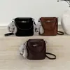 Bolso Retro Transfronterizo Color Maillard Ropa de Trabajo Bolso Cruzado Versátil Tipo Cubo Bolso de Mano para Mujer Bolsos para Mujer