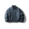 Ropa Vintage 2025 Invierno Tendencia Americana Retro Bolsillo Grande Ropa de Trabajo Chaqueta de Algodón Casual para Hombre Cuello Campana Abrigo de Algodón