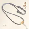 Nova Corda de Pingente Artesanal Estilo Chinês com Bússola de Oito Tesouros Dourada, Pingente de Jade e Esmeralda, Corda de Colar com Nó de Flor de Pessegueiro, Corrente para Suéter