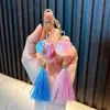 Chaveiro Lanterna Estilo Chinês Acrílico com Borla Pequeno Pingente de Bolsa Decoração de Carro Presente Atacado