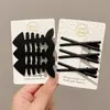 Horquilla Nueva de Estilo Sin Costuras con Borde Negro Mate Simple para Flequillo Lateral, Pinza de Pelo de Pato, Elegante Accesorio para el Cabello