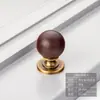 Maçaneta de Porta de Armário de Luxo Leve Estilo Francês, Gaveta de Guarda-Roupa Madeira Nogueira Vintage Bola Redonda Estilo Chinês Novo Pingente Criativo Pequena Maçaneta