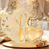 Amazon Transfronteiriça Madeira Casa Luzes LED Decoração de Casamento Artesanato em Madeira Festa de Casamento Atmosfera Enfeites Coração
