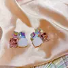 Brincos Super Brilhantes Aurora Luxuosos e Elegantes para Mulheres, Diamante Tridimensional Moda de Nicho Sonhadores Cristal Swarovski Cubo de Açúcar Brincos de Tarraxa