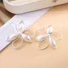 Pendientes de Flor Cepillada Nuevos y Modernos para el Trabajo, Estilo Vintage Irregular, Pendientes Geométricos de Diseño de Nicho Versátil