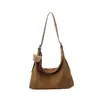 Bolso Tote Retro de Gran Capacidad Tendencia Otoño/Invierno Nuevo Suede Textura Mate Hombro Único Cruzado Versátil Bolsa de Comercio Exterior