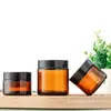 Botellas de Crema para Ojos al por Mayor de 30g, Botellas Dispensadoras Cosméticas Selladas, Botellas Marrones de Vidrio para Crema, Botellas de Crema Color Té, Botellas para Crema Facial