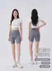 Calça de três bolsos com sensação de gelo shorts de ioga de verão cintura alta bumbum de pêssego calça tubarão para usar por cima calça esportiva de ciclismo justa