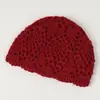 Ropa Interior de Otoño e Invierno Color Sólido Simple Doble Capa Hecho a Mano Crochet Sombrero de Punto Cálido Sombrero de Lana Elegante Literario para Exteriores