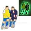 Estrella de Fútbol que Brilla en la Oscuridad Messi Ronaldo Zapato con Agujeros Transfronterizo Hebilla de Zapato Flor de Zapato Pegatina de Pegamento Suave DIY