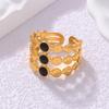 Anillo de acero de titanio con forma de flor de gota de aceite transfronterizo de Europa y Estados Unidos para mujer, anillo de acero inoxidable de alto sentido de lujo ligero de nicho que no se desvanece al por mayor