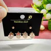 Pendientes Creativos de Acero de Titanio para Mujer, Tres Pares, Clavos Pequeños para Cartílago, Mini Pendientes Modernos y Sencillos, Pendientes Sencillos Estilo Chino