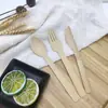 Fábrica de Anji venta al por mayor cuchillo tenedor cuchara de bambú desechables suministros para comida rápida vajilla de bambú