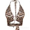 Top corto sin mangas con estampado de leopardo de Spice Girl, estilo americano, sexy, de verano, ajustado, para mujer, 2025