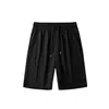 Verão Five-bomb Shorts Thin Calças Esportivas Masculinas Loose Fat Black Ice Silk Calças Masculinas Shorts