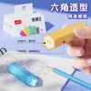 Goma de borrar personalizada para estudiantes con forma de lápiz de color, hexagonal, para limpiar residuos, fabricante de gomas de borrar, personalizada