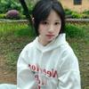 Sudadera con Capucha de Nicho Trendy Europeo y Americano Sudadera con Capucha Estampada con Forro Polar Espesado Suéter con Capucha Holgado para Estudiante de Mujer