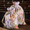 Bolsa de Algodão Estilo Chinês Bronzeado Vintage Joias Fragrância Respirável Saco de Embalagem Bolsa de Tecido Vermelho Pulseira de Joias