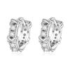Aretes y Hebillas para Oreja de Diseño Cruzado Transfronterizo con Diamantes Completos para Mujer, Simples Elegantes, Lujo Accesible, Zirconia Micro-Incrustada, Aretes de Aro Versátiles