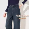 Jeans de Pierna Ancha de Cintura Alta para Mujer de Primavera y Otoño, Pantalones Largos, Tallas Grandes, Adelgazantes y Favorecedores