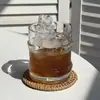 Taza de Hielo Colgante de Gama Alta de Moda, Vaso de Vidrio Estilo Ins con Tacto Suave, Vaso de Agua, Vaso para Café Americano con Hielo, Vaso de Whisky