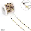 Corrente de Contas Gota de Óleo de Aço Inoxidável Titânio Aço Feito à Mão DIY Corrente Joias Vidro de Cristal Contas Margarida Corrente de Extensão Acessórios